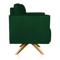 Poltrona Giratória Livia Suede Base De Madeira Ma30 D01 - DRossi Verde - 2