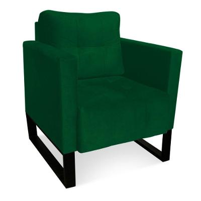 Poltrona Livia Suede Base Industrial Preto D01 - DRossi Verde