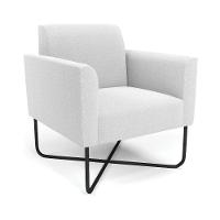 Poltrona Sala Base X Industrial Preto Kit 2 Marisa Bouclê Off White D03 - DRossi - 6