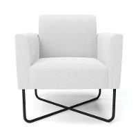 Poltrona Sala Base X Industrial Preto Kit 2 Marisa Bouclê Off White D03 - DRossi - 9