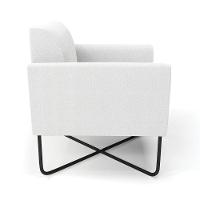 Poltrona Sala Base X Industrial Preto Kit 2 Marisa Bouclê Off White D03 - DRossi - 10