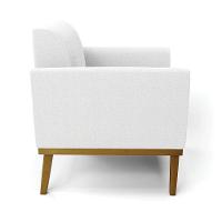 Poltrona Para Sala Base Madeira Castanho Marisa Bouclê Off White D03 - DRossi - 6