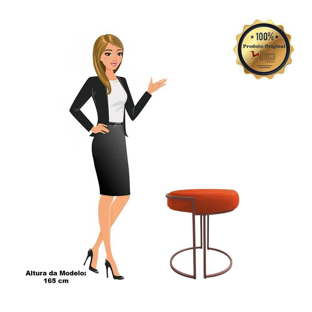 Kit 02 Puffs Love Suede Base Cobre DRossi Laranja - 4