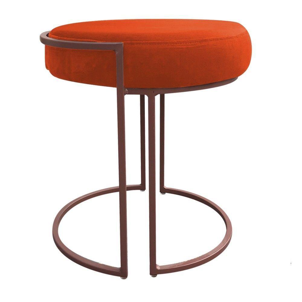 Kit 02 Puffs Love Suede Base Cobre DRossi Laranja - 5