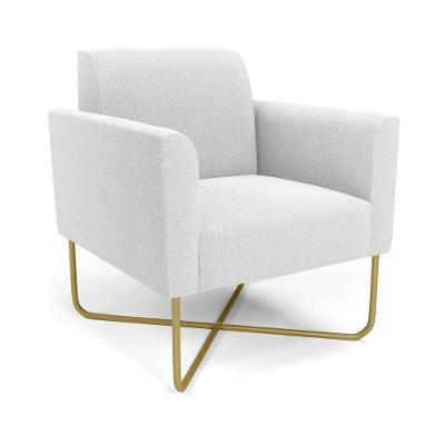 Poltrona Sala Base X Industrial Dourado Marisa Bouclê Off White D03 - DRossi