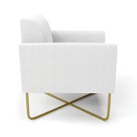 Poltrona Sala Base X Industrial Dourado Marisa Bouclê Off White D03 - DRossi - 5