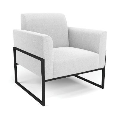 Poltrona Sala Estar Industrial Alta Preto Marisa Bouclê Off White D03 - DRossi
