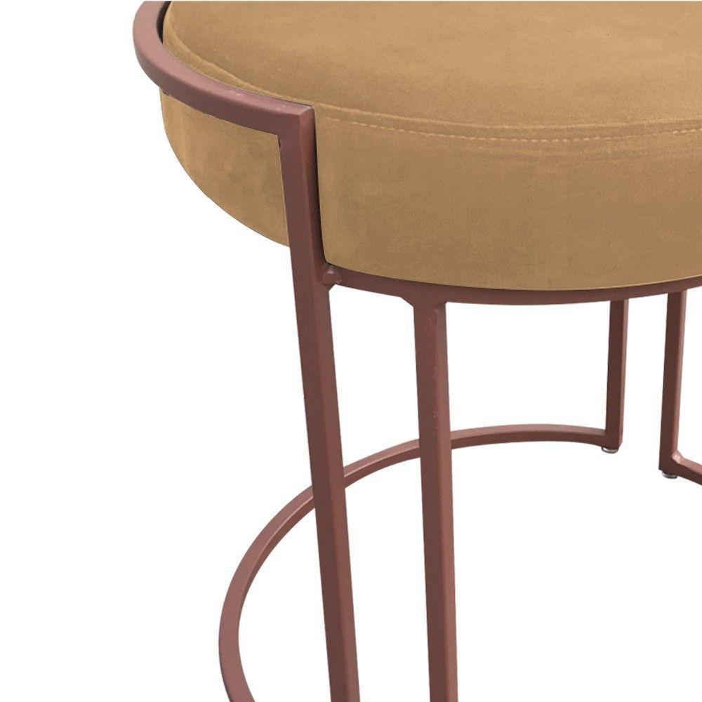 Kit 02 Puffs Love Suede Base Cobre DRossi Caramelo Sisal - 4