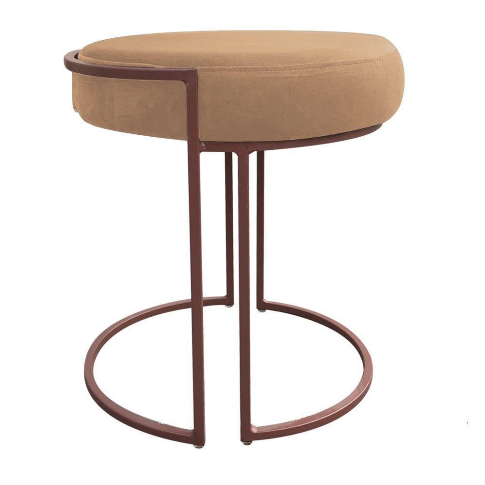 Kit 02 Puffs Love Suede Base Cobre DRossi Caramelo Sisal - 7