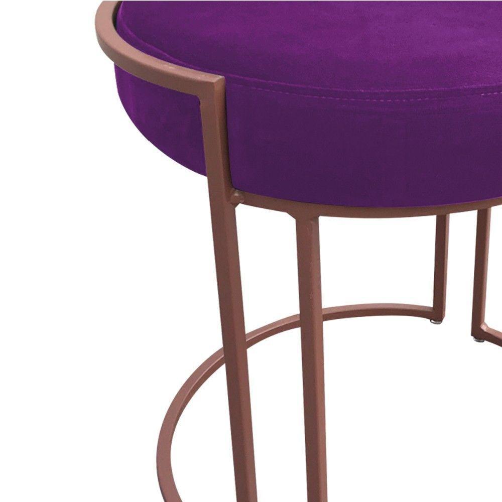 Kit 02 Puffs Love Suede Base Cobre DRossi Roxo - 3