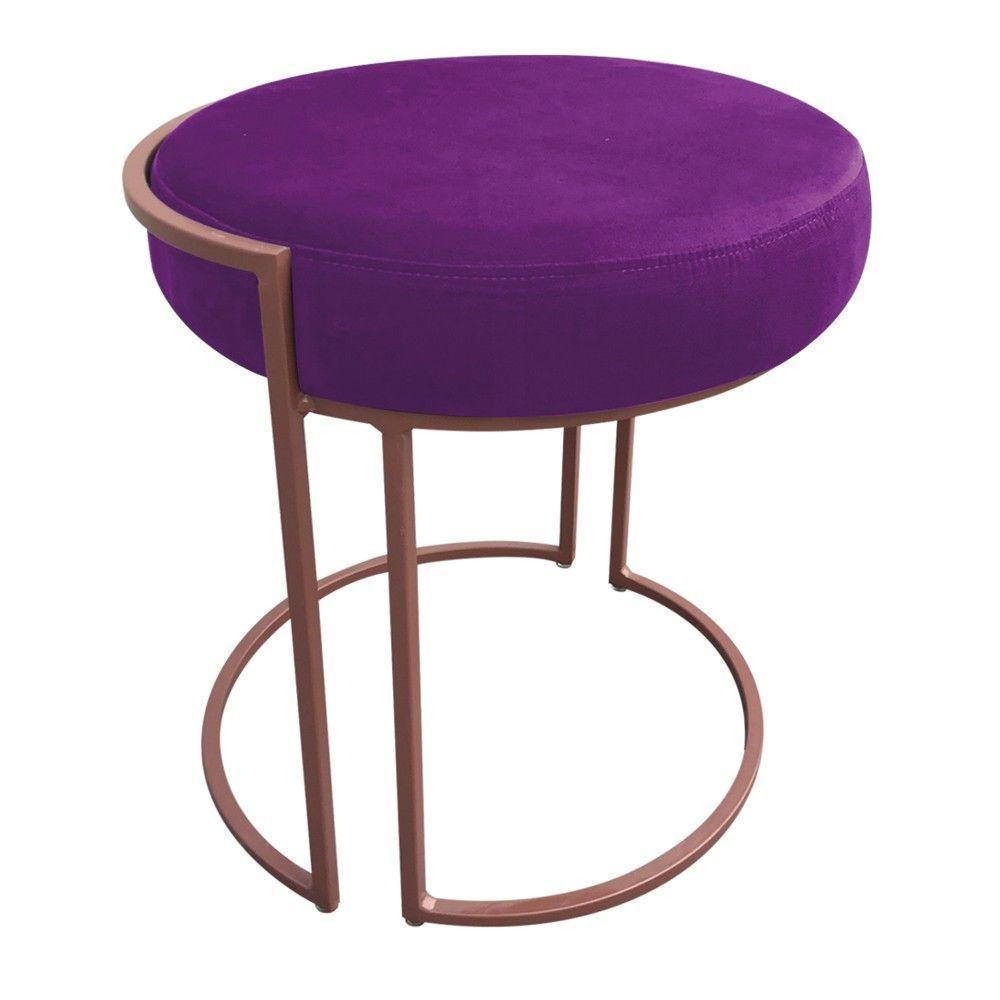 Kit 02 Puffs Love Suede Base Cobre DRossi Roxo - 4