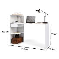 Mesa Escrivaninha Euro Para Home Office E Quarto Com Gaveta E Prateleiras - 4