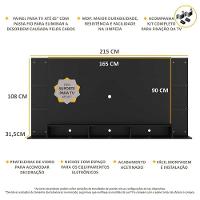 Painel Com Suporte Para Tv Até 65´´ Nairóbi Plus Fg3356 Preto - 5