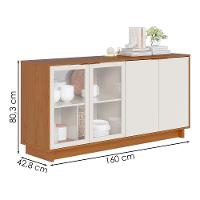 Balcao Aparador Buffet 4 Portas 160 Cm Vitoria Freijo Off White Colibri - 3