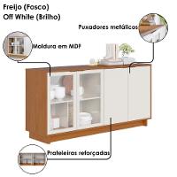 Balcao Aparador Buffet 4 Portas 160 Cm Vitoria Freijo Off White Colibri - 6