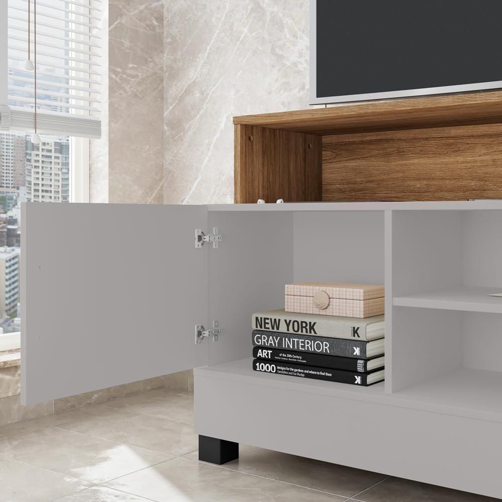 Rack Bancada Tv 48 Pol Pipa 108 Cm Off White Cinamomo Bechara - 2