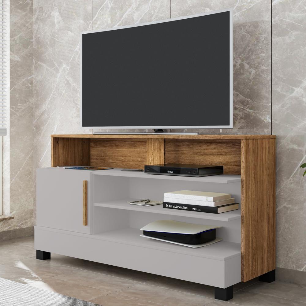 Rack Bancada Tv 48 Pol Pipa 108 Cm Off White Cinamomo Bechara - 5