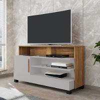 Rack Bancada Tv 48 Pol Pipa 108 Cm Off White Cinamomo Bechara