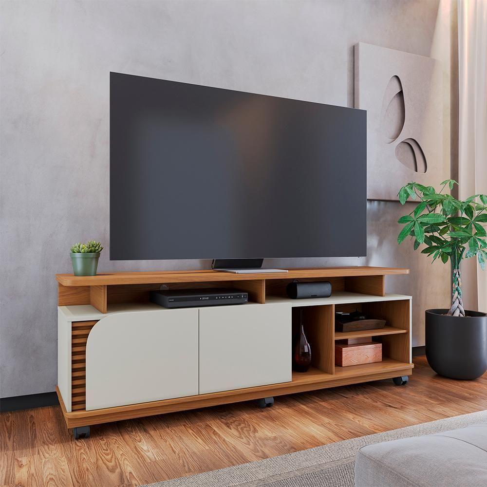 Rack Bancada Tv 75 Pol 180 Cm Jurere Freijo Off White Matte Colibri - 3