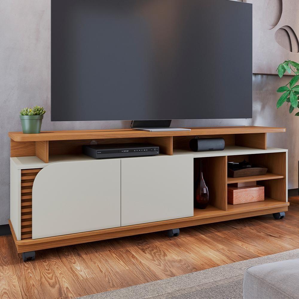 Rack Bancada Tv 75 Pol 180 Cm Jurere Freijo Off White Matte Colibri - 4