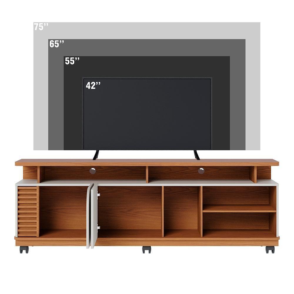 Rack Bancada Tv 75 Pol 180 Cm Jurere Freijo Off White Matte Colibri - 9