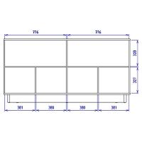 Balcao Aparador Buffet 4 Portas 160 Cm Vitoria Noce Milano Preto Colibri