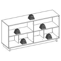 Balcao Aparador Buffet 4 Portas 160 Cm Vitoria Noce Milano Preto Colibri - 5