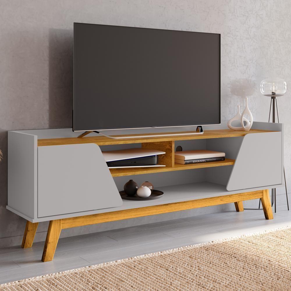 Rack Bancada Tv 65 Pol 160 Cm Turim Off White Naturalle Bechara - 2