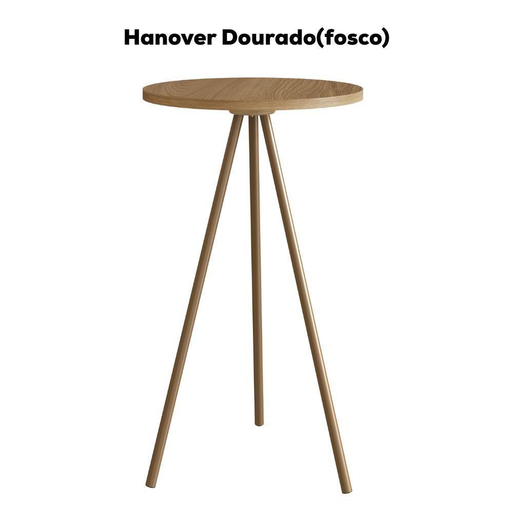 Mesa Lateral Para Sala De Estar 49x35 Cm 27944 Hanover Dourado Artesano - 4