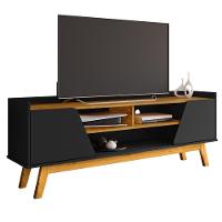 Rack Bancada Tv 65 Pol 160 Cm Turim Preto Fosco Naturalle Bechara - 1