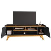 Rack Bancada Tv 65 Pol 160 Cm Turim Preto Fosco Naturalle Bechara