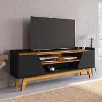 Rack Bancada Tv 65 Pol 160 Cm Turim Preto Fosco Naturalle Bechara - 6