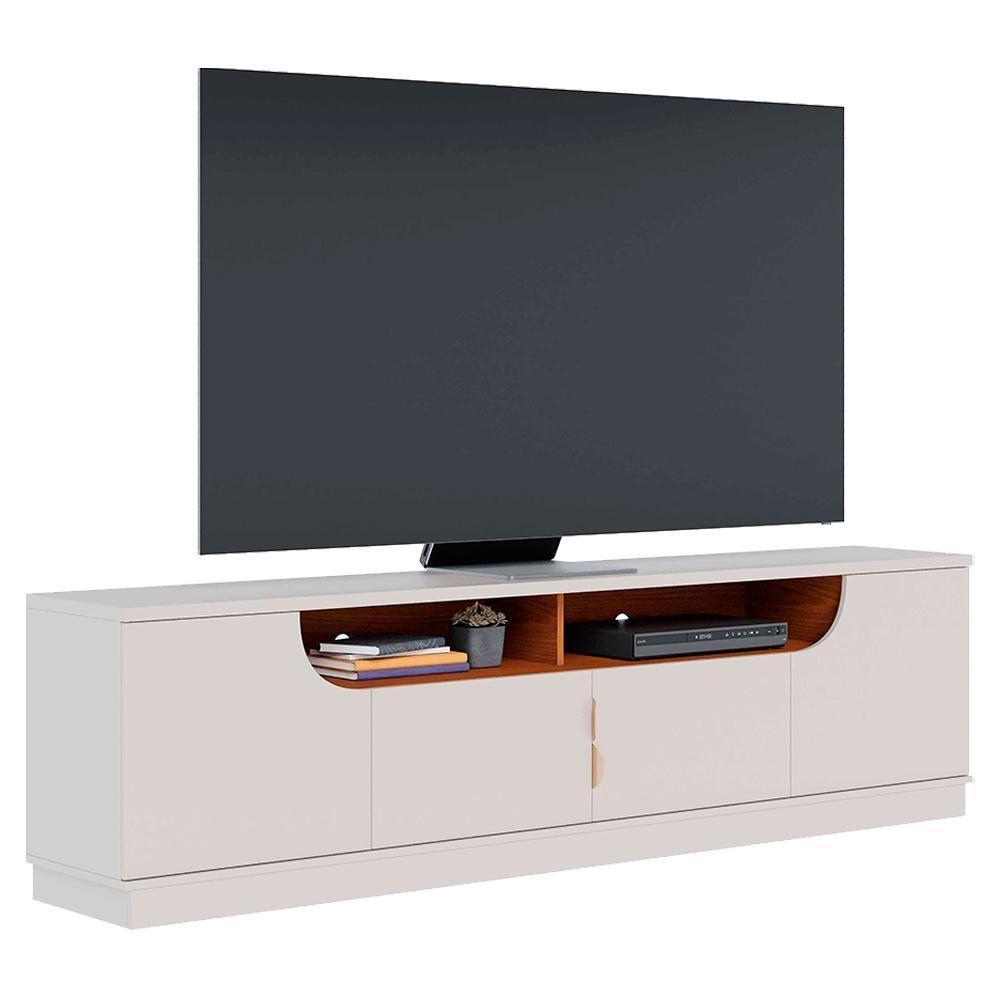 Rack Bancada Tv 75 Pol 200 Cm 4 Portas Santorini Off White Matte Freijo Colibri - 1