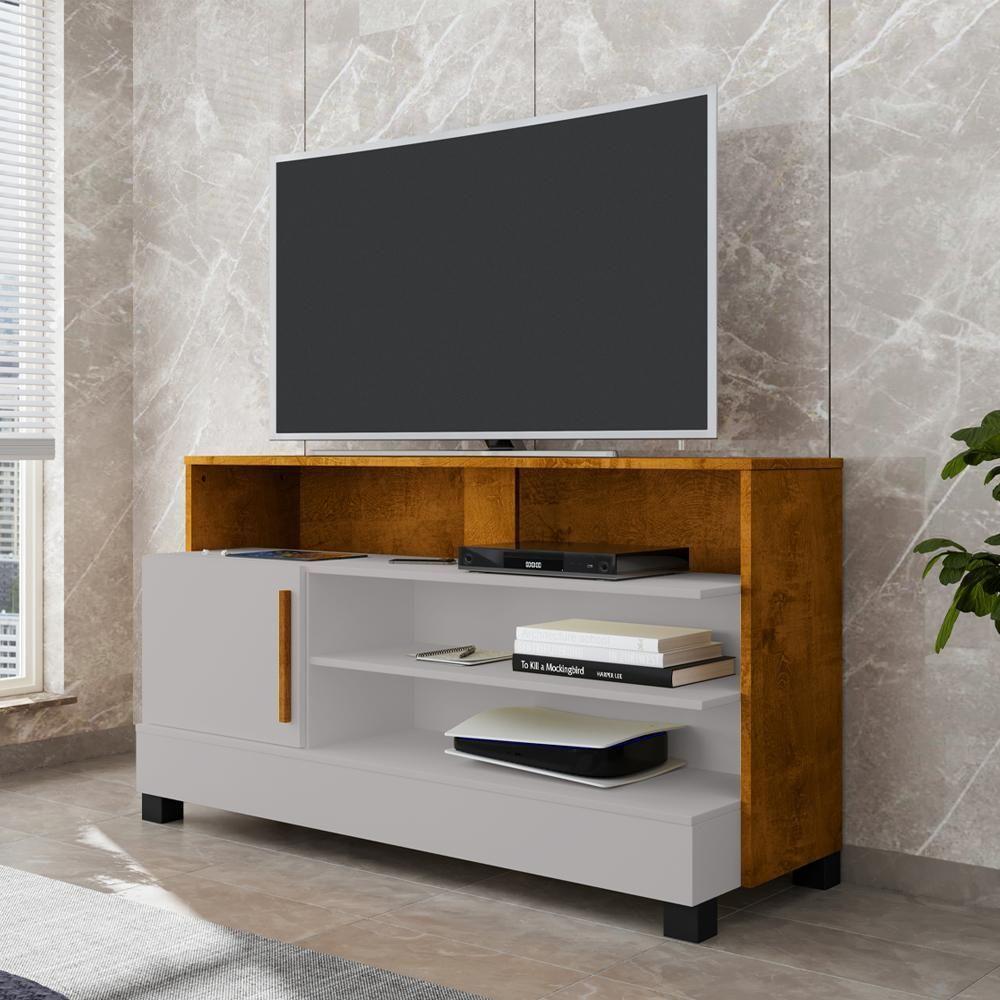 Rack Bancada Tv 48 Pol Pipa 108 Cm Off White Naturalle Bechara - 6