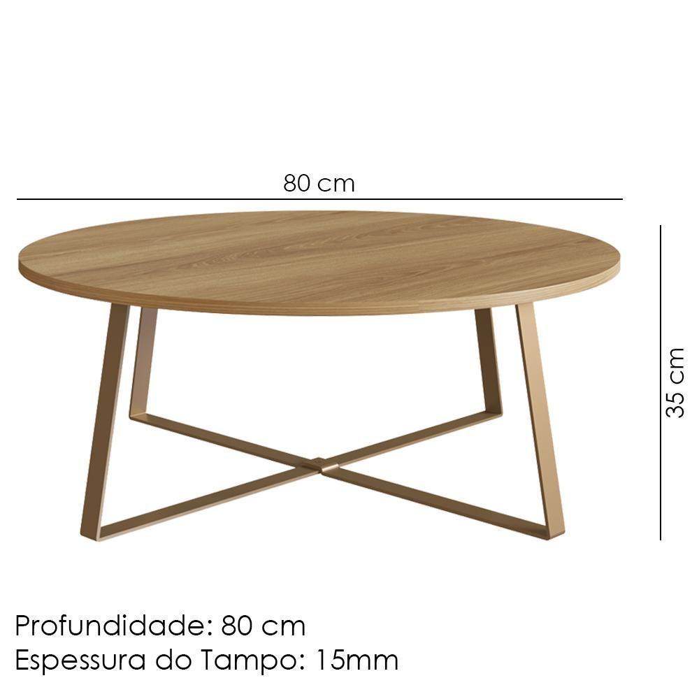 Mesa De Centro Para Sala De Estar 27947 Hanover Dourado Artesano - 3