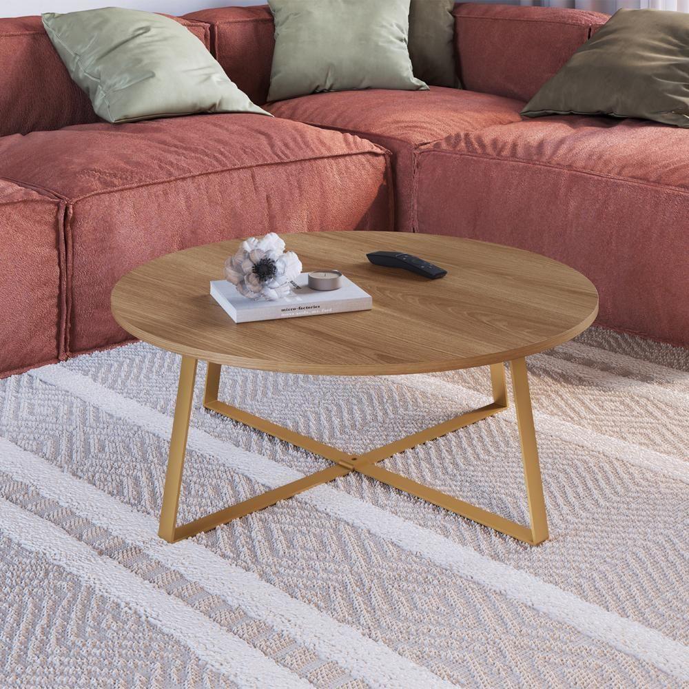 Mesa De Centro Para Sala De Estar 27947 Hanover Dourado Artesano - 7