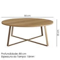 Mesa De Centro Para Sala De Estar 27947 Hanover Dourado Artesano - 3