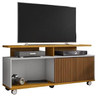 Rack Bancada Tv 52 Pol 136 Cm Topazio Off White Naturalle Bechara