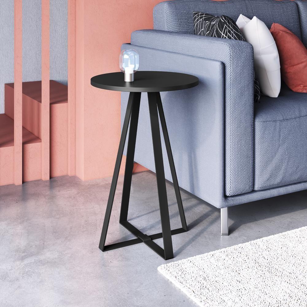 Mesa Lateral Para Sala De Estar 27940 Preto Artesano Preto - 7