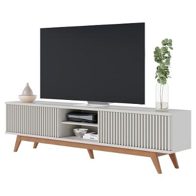 Rack Bancada Tv 75 Pol 218 Cm 4 Portas Fortaleza Off White Matte Colibri