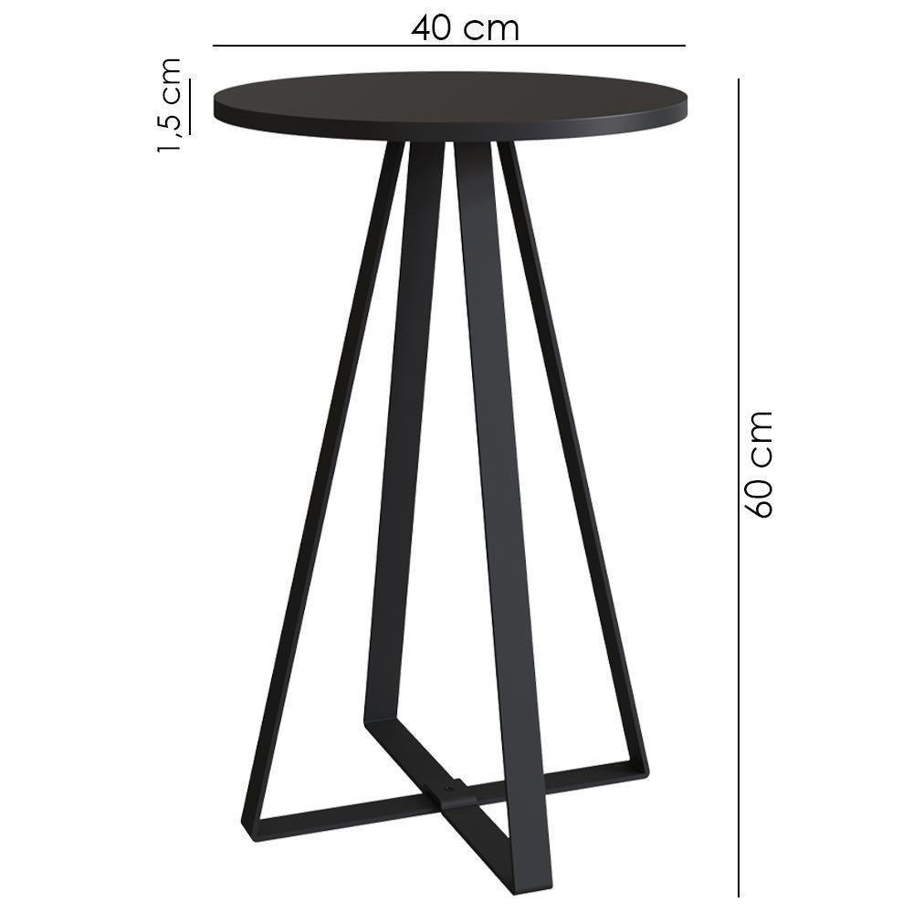 Mesa Lateral Para Sala De Estar 27939 Preto Artesano Preto - 3