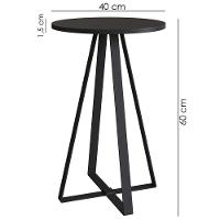 Mesa Lateral Para Sala De Estar 27939 Preto Artesano Preto - 3