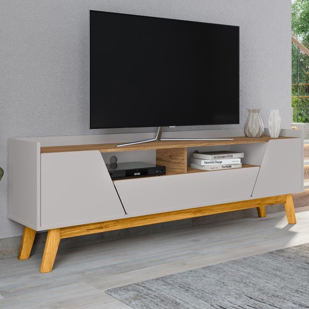 Rack Bancada Tv 70 Pol 180 Cm Florenca Off White Cinamomo Bechara - 2