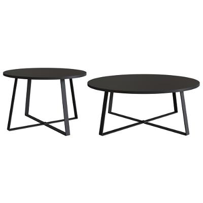 Conjunto Mesa De Centro Sala De Estar 27960 Preto Artesano Preto