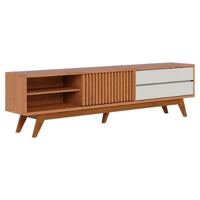 Rack Bancada Tv 75 Pol 200 Cm Veneza Freijo Off White Matte Colibri