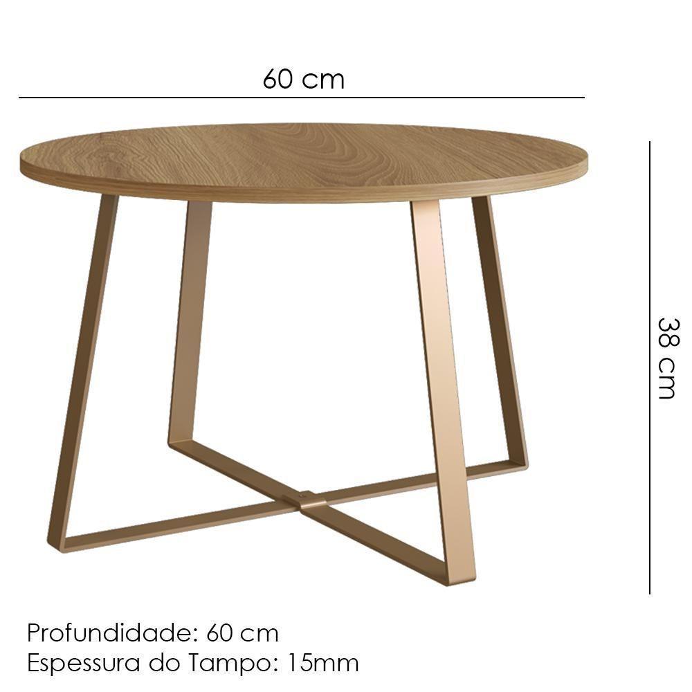 Mesa De Centro Para Sala De Estar 27941 Hanover Dourado Artesano - 4