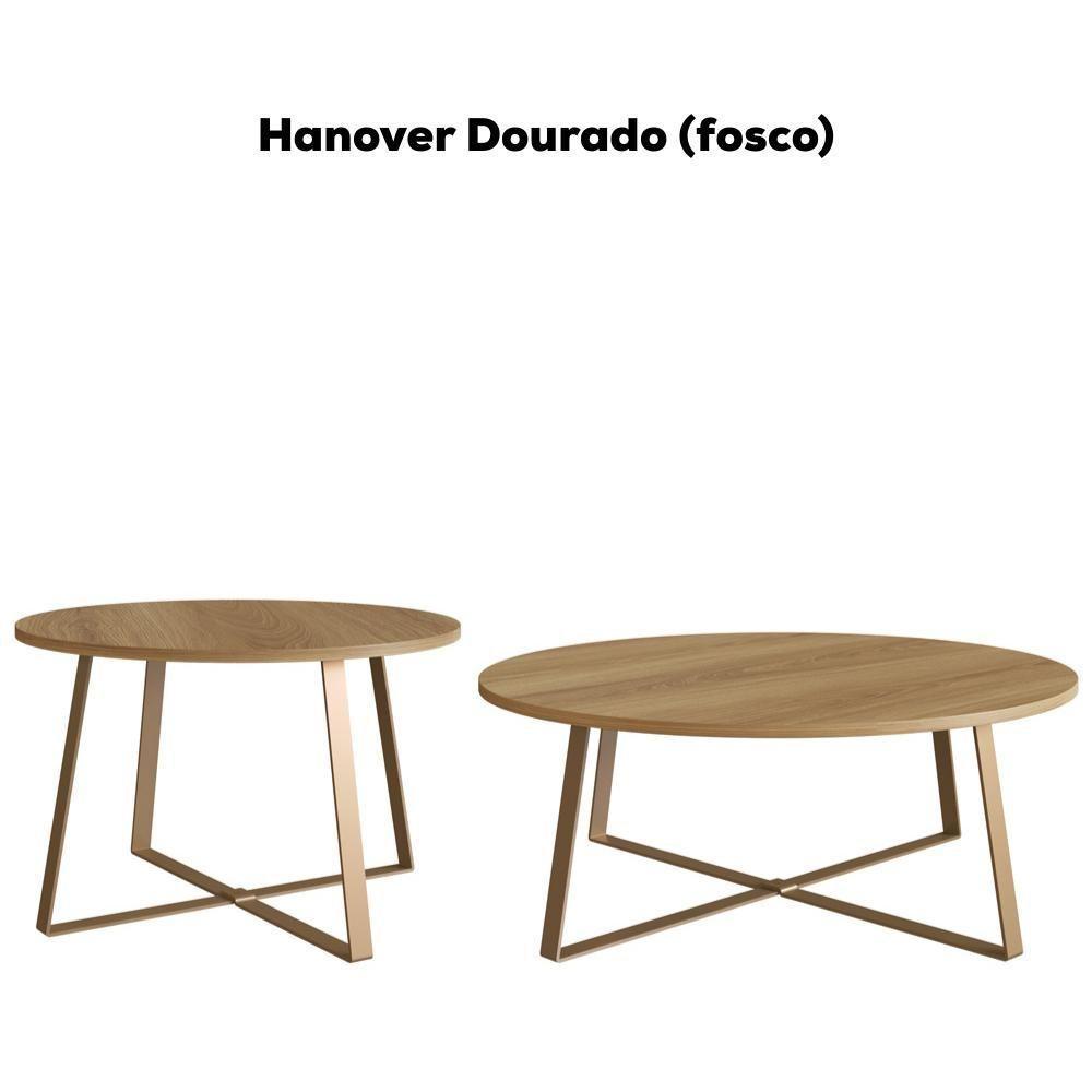 Mesa De Centro Para Sala De Estar 27941 Hanover Dourado Artesano - 5