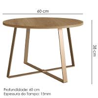 Mesa De Centro Para Sala De Estar 27941 Hanover Dourado Artesano