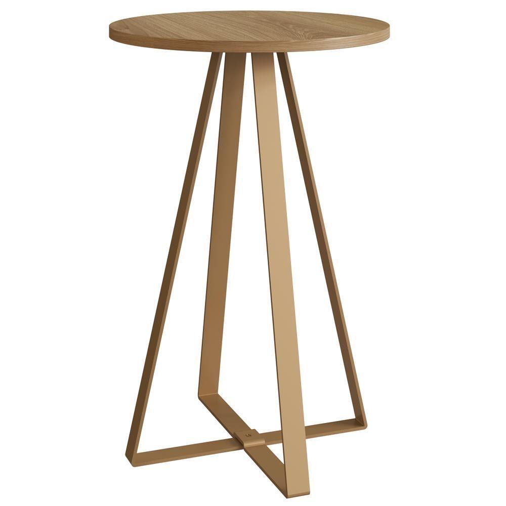 Mesa Lateral Para Sala De Estar 27940 Hanover Dourado Artesano - 1