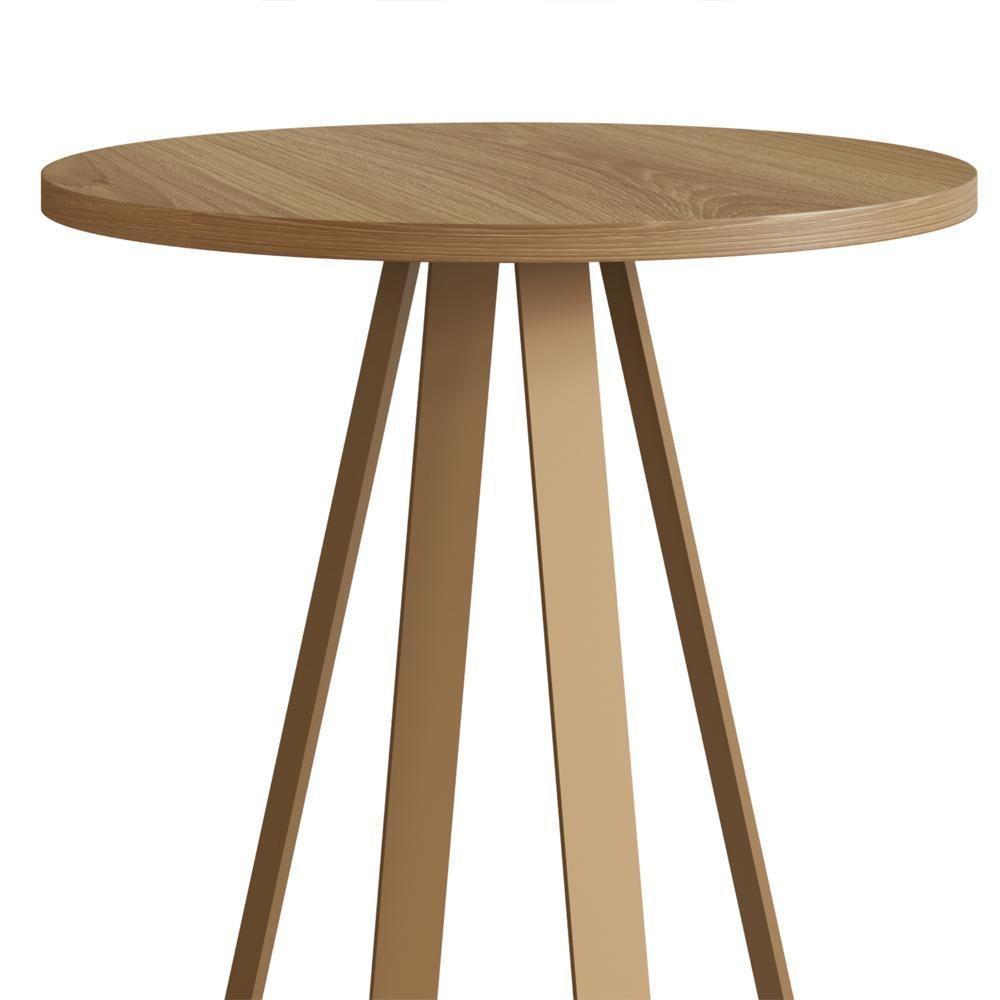 Mesa Lateral Para Sala De Estar 27940 Hanover Dourado Artesano - 5